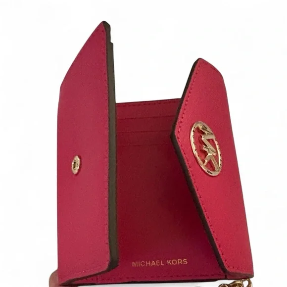 NWT Michael Michael Kors Pink Trifold Wallet in Saffiano leather. - Picture 6 of 7